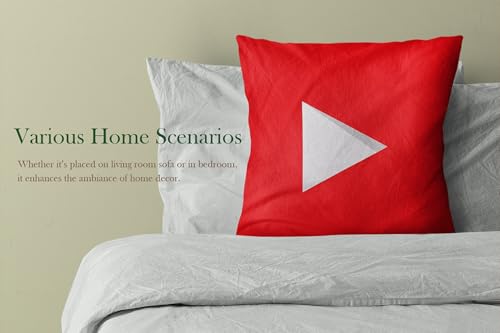 YouTube Logo Throw Pillow Cover - Double-Sided, 26x26 Inches