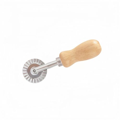 Hiiooweiyi Pasta Cutter Wheel with Wooden Handle - Fluted Ravioli & Pizza Cutter