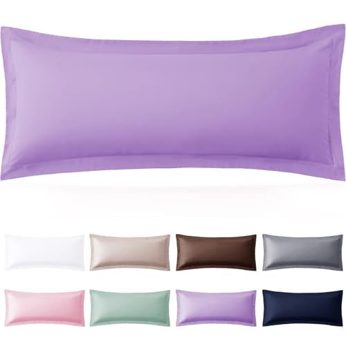 Homiest Light Purple Body Pillow Sham, 2-Inch Flange Microfiber