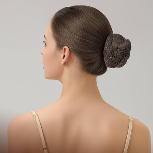 Teenitor Hair Nets for Buns and Bobby Pins Set - Tan Brown