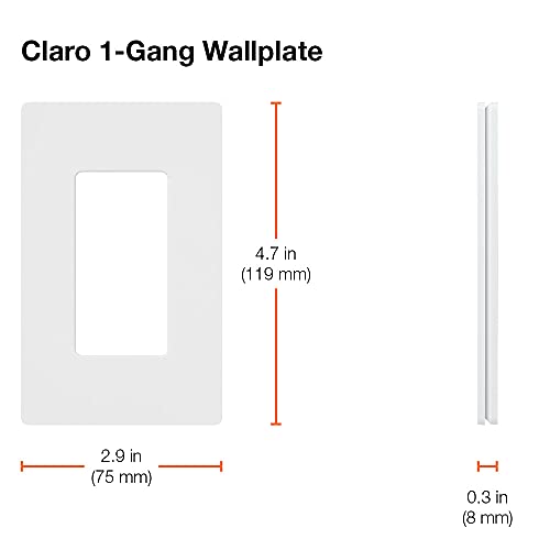 Lutron Claro Screwless Light Switch Cover Plate - Ivory, 1 Gang