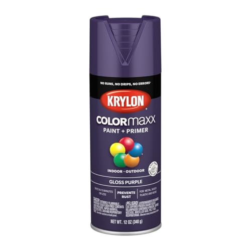 Krylon COLORmaxx Gloss Purple Spray Paint & Primer 12oz - Indoor/Outdoor