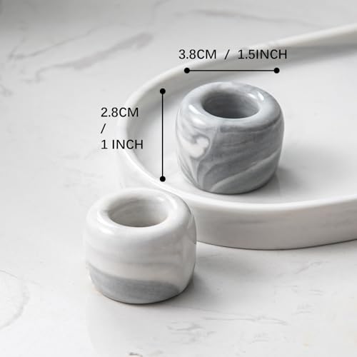 Yundu Ceramic Toothbrush Holder Set - Marble Design for Bathroom
