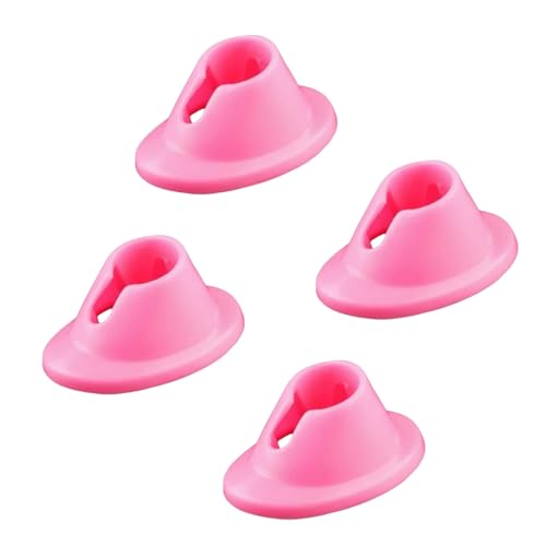 Dwuww 4-Pack Pink Soft Rubber Anti-Spill Nail Polish Bottle Holder Stand
