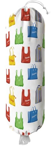 TIBAOLOVER Cat Plastic Bag Holder - Wall Mount Grocery Bag Organizer