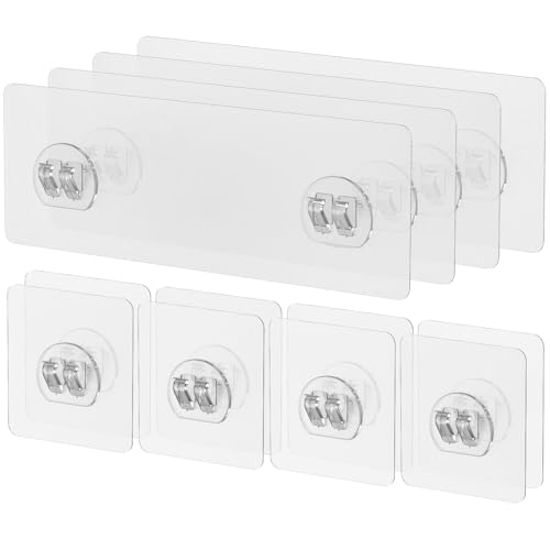 Uniclife 12 Pcs Adhesive Shower Caddy Hooks - Strong Waterproof Wall Mount