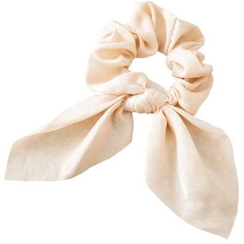 IZUS Satin Hair Scrunchies with Long Tail Ribbon, 2 Pcs