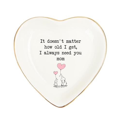 Heart-Shaped Mom Ring Dish - 'I Always Need You' Ceramic Trinket Holder