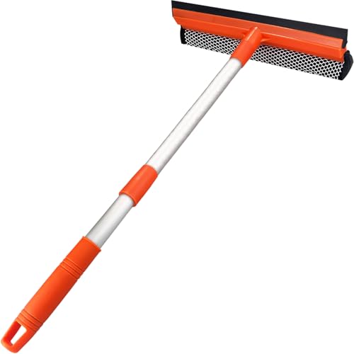 Bunliuys 2-in-1 Window Squeegee with 20" Retractable Pole