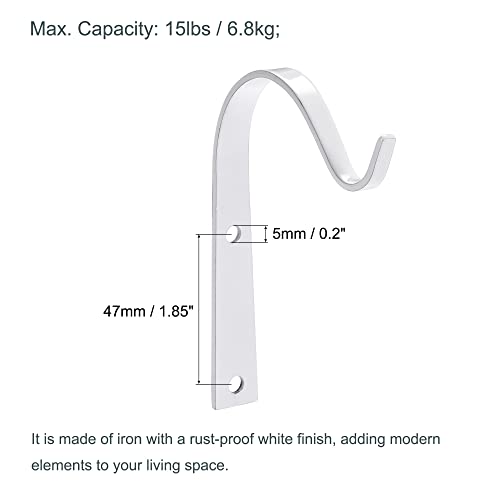 MECCANIXITY 4-Inch Iron Wall Hooks - Heavy Duty Wall Mount Brackets, 2-Pack