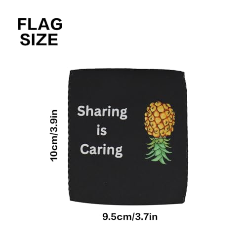 Sharing Is Caring Upside Down Pineapple Can Sleeve – 12 oz Neoprene Drink Cooler
