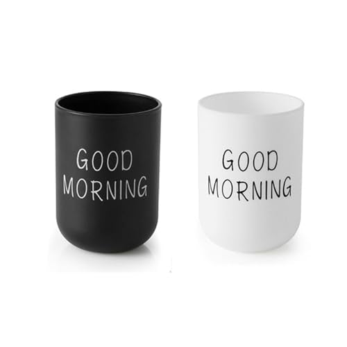 RabyLeo Minimalist Toothbrush Cup - Modern Frosted Bathroom Gargle Mug