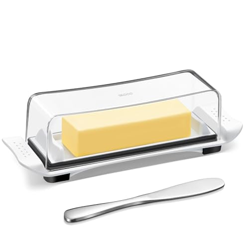 IKOCO White Butter Disher with Lid - Airtight Freshness Keeper