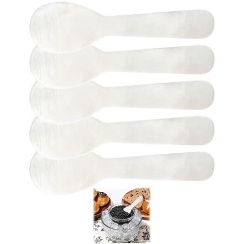 Handcrafted Mother of Pearl Caviar Spoons Set - 5 Pcs, 2.9 Inch