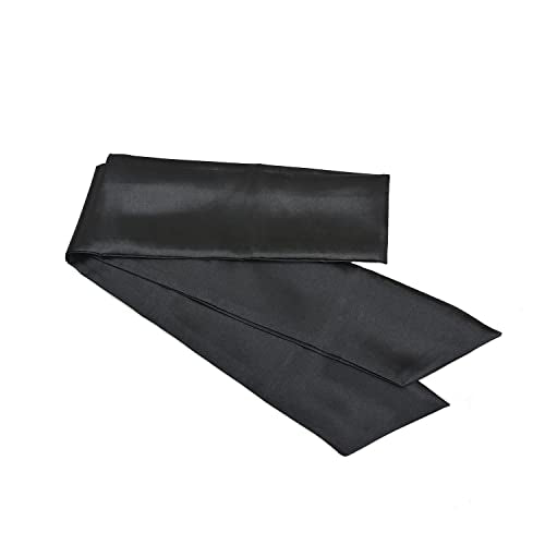 Satin Wig Grip Band Soft Hair Wrap Scarf for Lace Wigs & Makeup (Black)