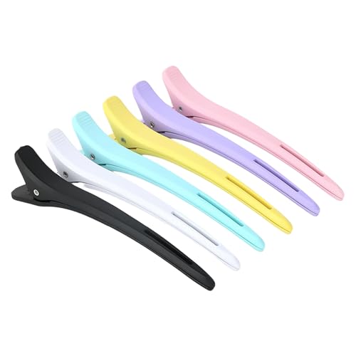 Duckbill Hair Clips 6-Pack – Colorful Sectioning Clips for Styling & Hair Cutting