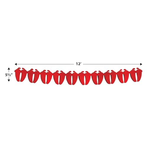 Beistle Chili Pepper Garland - 12ft Festive Party Decoration
