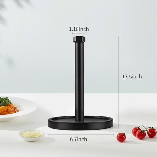 Beser·Win 6.7in Black Stainless Steel Countertop Paper Towel Holder