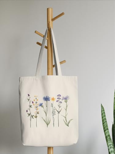 Aesthetic Cotton Canvas Tote Bag for Women - Reusable & Stylish
