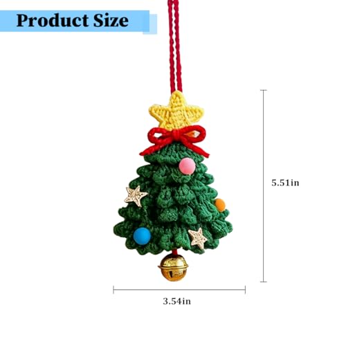 Handmade Crochet Christmas Tree Car Pendant - Universal Fit