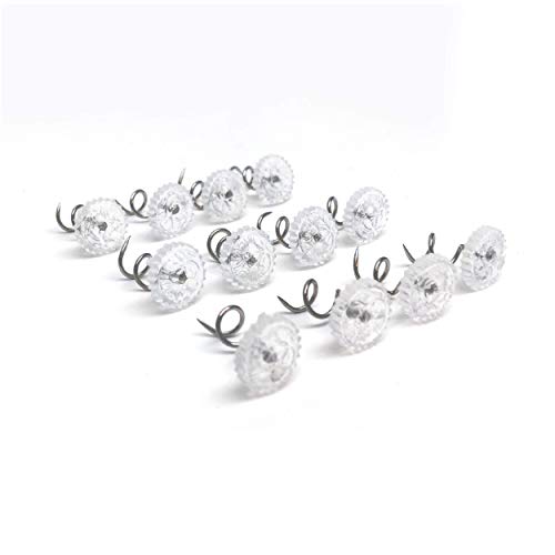 Bed Skirt Pins Set of 12 - Spiral Push Pins for Secure Hold