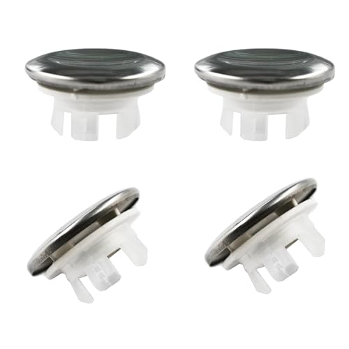4 Pack Round Sink Overflow Cover Caps - Durable ABS Plastic