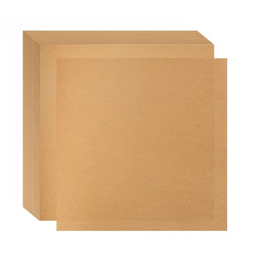 Heavy-Duty Unbleached Parchment Paper Sheets, 100pcs 12x12in