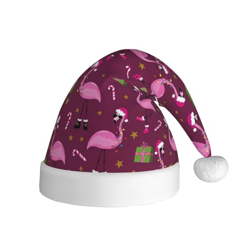 Christmas Santa Hat Plush Hat for Men Women New Year Holiday Party Black13 Variation