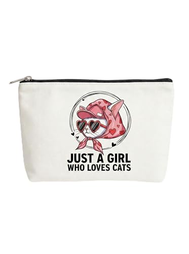 Cute Cat Makeup Bag - Waterproof Canvas Cosmetic Pouch & Travel Organizer