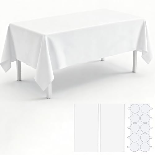 KAshack 2 Pack White Disposable Tablecloth, 54" x 108" - Eco-Friendly & Durable