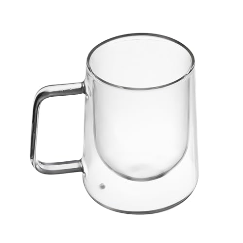 Restaurantware Glass Espresso Cups 12 Count 10 Ounces Borosilicate Double Wall Glass Coffee Mugs Insulated Clear Tea Drinkware for Hot or Cold Beverages