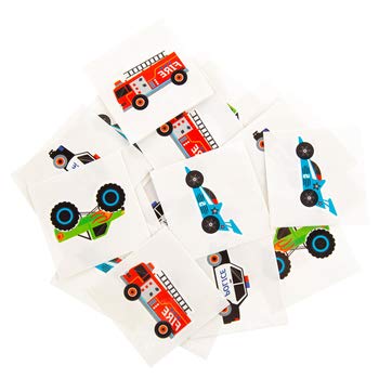 Cars Temporary Tattoos Party Favors, 24 Count Monster Truck & Racecar