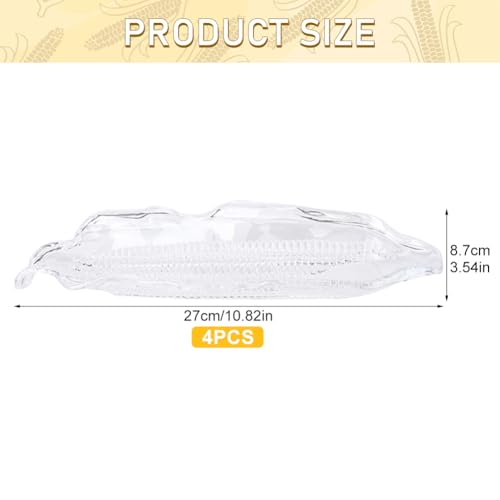 Food-Grade Clear Plastic Corn Trays - 4 Pack, 10.82 x 3.54 Inches