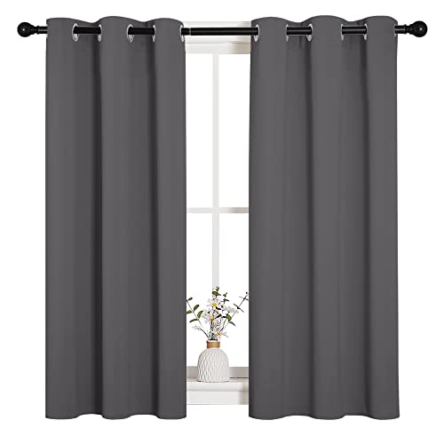 NICETOWN Grey Blackout Curtains - 34" x 45" Thermal Insulated Drapes, 2 Panels