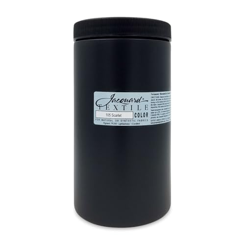 Jacquard Textile Color Scarlet - Permanent Fabric Paint, 32 Oz