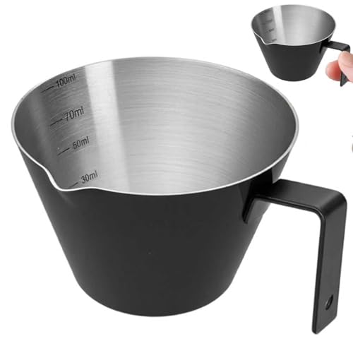 Stainless Steel Espresso Cup with Handle - 100ml (3.5oz) V-Spout
