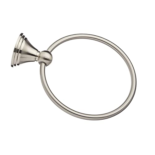Amazon Basics Modern Towel Ring, Satin Nickel, 6.3-Inch