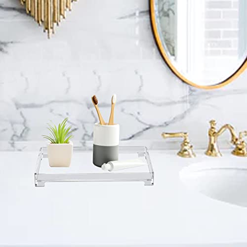Medium Acrylic Clear Vanity Tray Organizer 9.6" x 5.9"