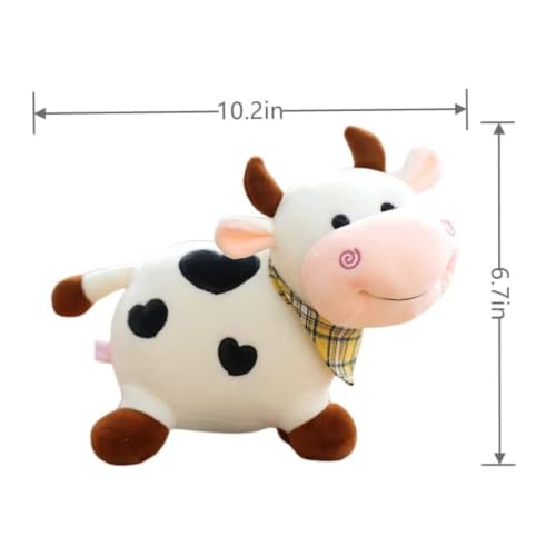 White Cow Plush Toy - 10.2 Inch Soft Stuffed Animal Pillow