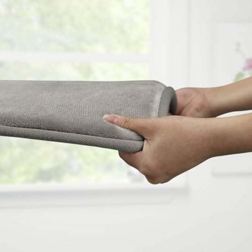 Genteele Memory Foam Bath Mat 17" x 24" Grey - Non-Slip, Absorbent & Cozy