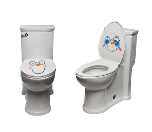 Funny Snowman Toilet Seat Cling Decoration Set - 2 Pieces