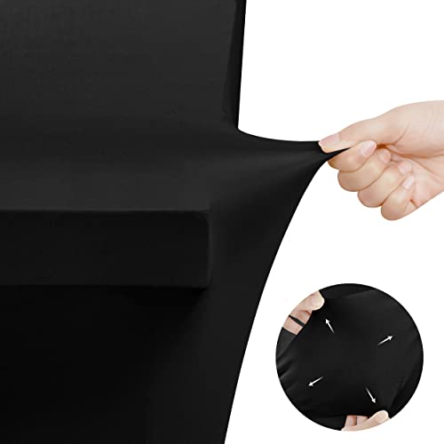 Utopia Kitchen 8ft Spandex Tablecloth, 2-Pack Fitted Black Stretch Cover