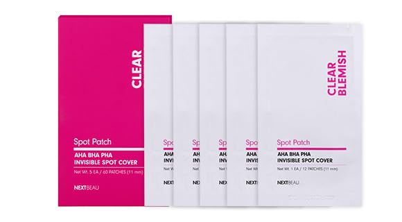 NEXTBEAU Hydrocolloid Acne Patches with AHA BHA PHA & Tea Tree 120ct