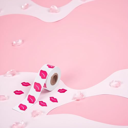 Pink Lip Print Tanning Stickers 500pcs Self-Adhesive Sun Tan Body Decals