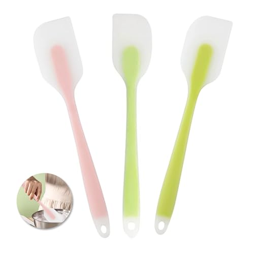 LEKAYIHU 3 Pcs Heat-Resistant Silicone Spatula Set - 8.2 Inch Non-Stick Baking Tool