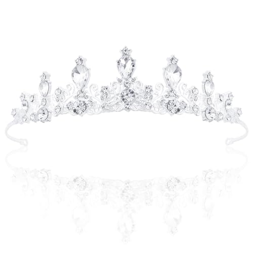TCOTBE Silver Rhinestone Bridal Tiara & Crystal Princess Headband