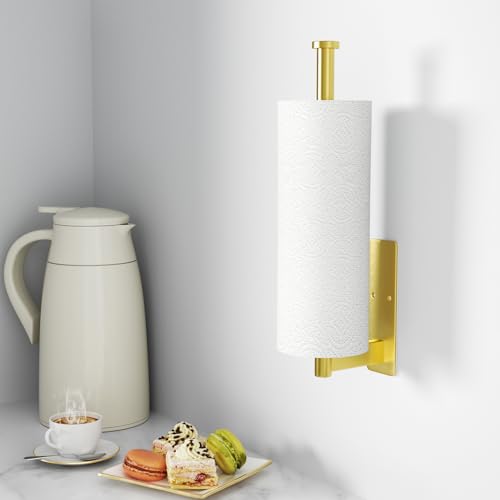 Stainless Steel Paper Towel Holder - Under Cabinet Gold Rack