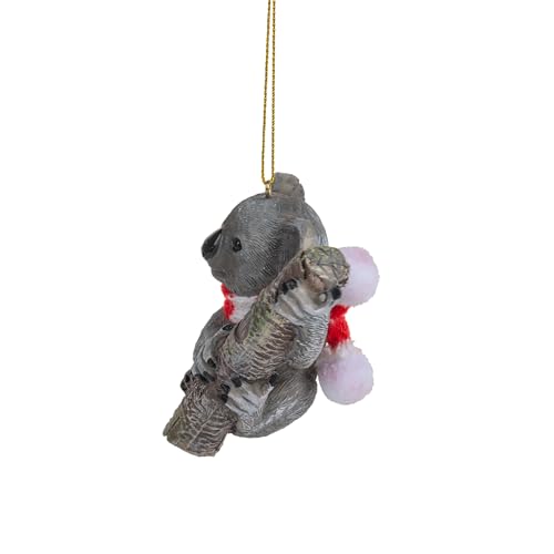 Koala Bear Christmas Ornament with Candy Cane Scarf - Wildlife Holiday Decor