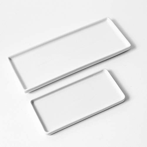 Small Ceramic Vanity Tray - Elegant Bathroom Organizer for Jewelry & Cosmetics