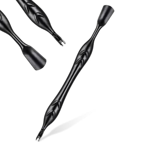 JJUNW 2-in-1 Cuticle Pusher and V-Fork Stainless Steel Trimmer Tool